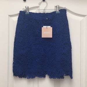 Blue lace skirt